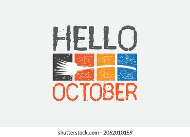 hello october, October t-shirt design template