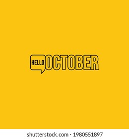 Hola, Octubre Typography Design Template. Vector Eps10