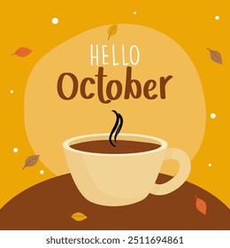 Hola ilustración de fondo de Vector de octubre. es adecuado para tarjeta, Anuncio o póster