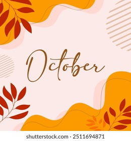 hello october vector background illustration. it is suitable for card, banner, or poster