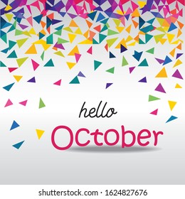 Hello October - Vector concept design for greeting, new month