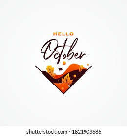Hello October Vector Design Illustration For Banner and Background. Welcome October