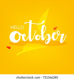 Hello October, Vector Illustration design background.