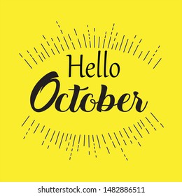 Hello october vector template. Design for banner and greeting cards.