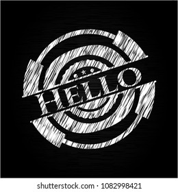  Hello on chalkboard