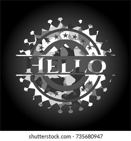 Hello on grey camo texture