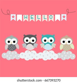 hello owls on clouds