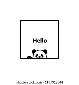 Hello panda, vector illustration