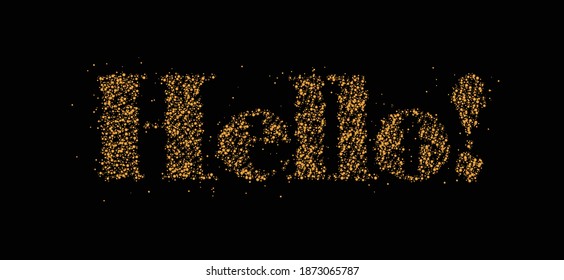 Hello Particle Word Lettering Text. Vector Design.