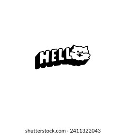 hello pet black and white illustration for logo, element, design, template, etc
