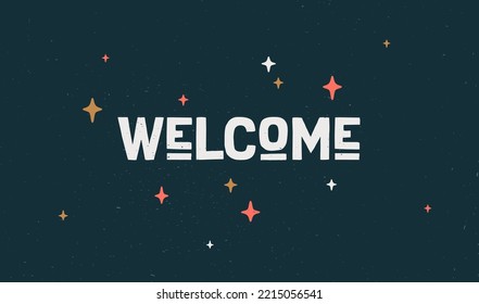 Hello. Poster with hand drawn lettering Hello. Hand drawn vintage drawing for poster, banner, motivation phrase on dark background. Vector Illustration