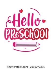 Hallo T-Shirt-Design vor der Schule einzeln auf weißem Hintergrund.