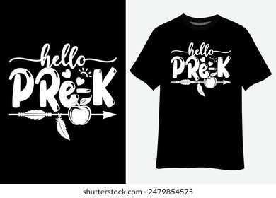 Hello Pre-k Pencil Back To School T-Shirt Design