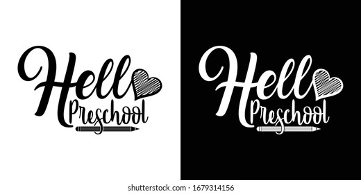 Hello Preschool Printable Vector Illustration