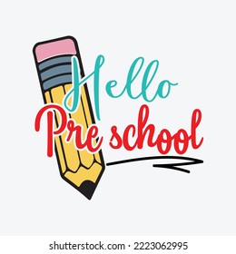 Hello Preschool svg Cricut Cut Files Silhouette