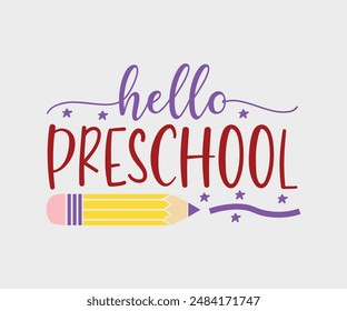 Hello Preschool, Teacher Gift ,First Day Of School ,Kids Back To School T shirt, Gaming School T shirt,100 Days Saying