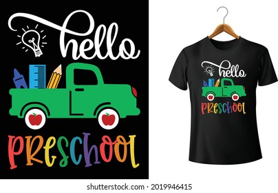 Hello Preschool Teacher Kids Back to School Pre-K Gift T-shirt is the perfect tee for back to school. Have your kids go back-to-school showing off their favorite shirt. Or give it as a teacher