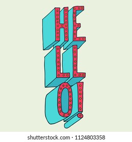 hello printed tee ,typography lettering for t shirt vector illustration