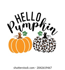 hello pumpkin design isolated on a white background