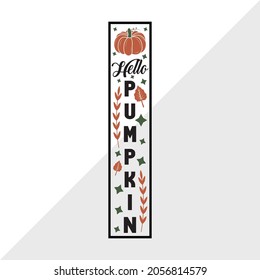 Hello Pumpkin, Holiday Printable Vector Illustration