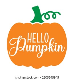 hello pumpkin isolated on a white background