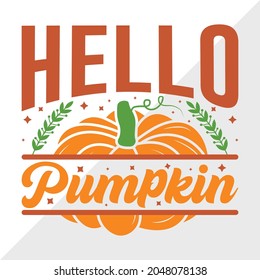 Hello Pumpkin Printable Vector Illustration
