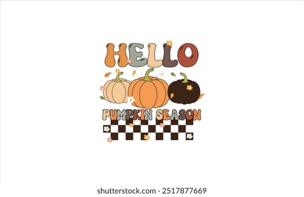 Hello Pumpkin Season Sublimation T-Shirt Design