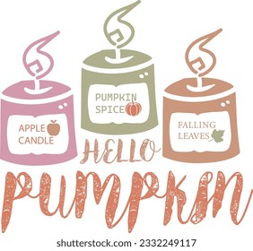 Hello Pumpkin SVG Vector Design 