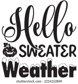 Hello Pumpkin T-shirt Design Vector File.