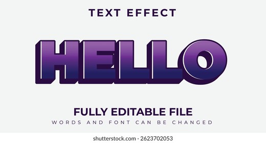 Hello Purple und Blue Gradation Texteffekt Design