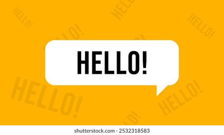 Hello quote box frame. Vector illustration. Texting quote blank template box.