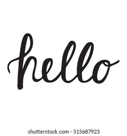 Hello quote hand lettering. Greeting card with modern calligraphy. for your design invitation,card, banner, poster.