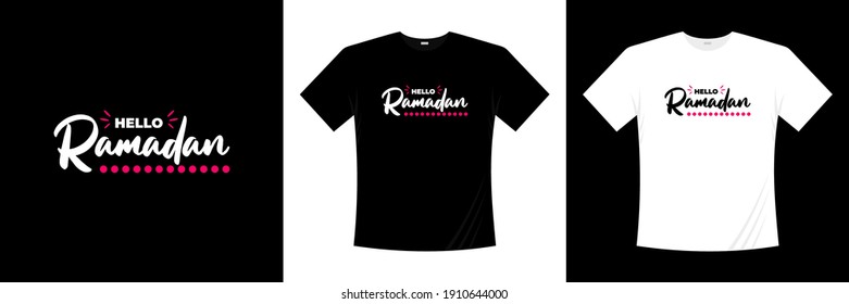 hola diseño de camisetas de tipografía islámica ramadan