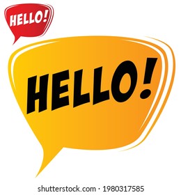 Hello retro speech balloon vector