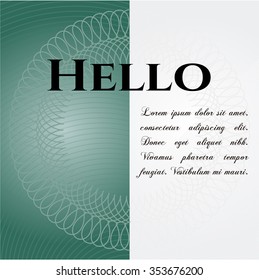Hello retro style card, banner or poster