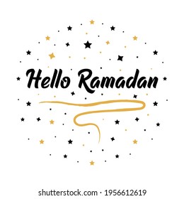 Hello Rmadan Card With Stars . Beautiful Greeting Card