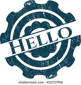 Hello rubber grunge texture stamp