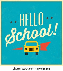 Hello School Typographic Poster