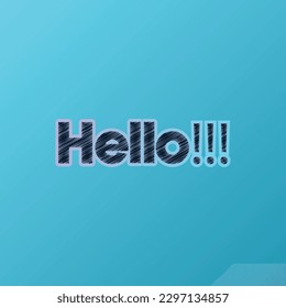 Hello scribble text effect blue background
