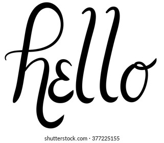 Hello Script Typography Vector