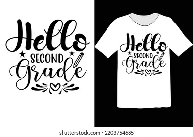 Hello Second Grade Svg Design