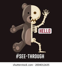 Hello see-through slogan t shirt design