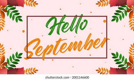 Hello september background illustration vector. Happy summer day illustration vector