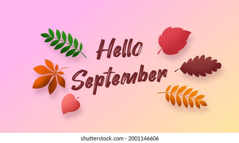 Hello september background illustration vector. Happy summer day illustration vector