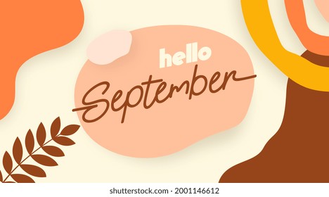 Vector de ilustración en segundo plano de Hello de septiembre. vector de ilustración de verano feliz