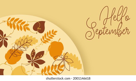 Hello september background illustration vector. Happy summer day illustration vector