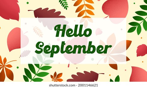 Vector de ilustración en segundo plano de Hello de septiembre. vector de ilustración de verano feliz