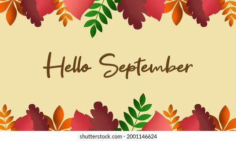 Hello September Background Illustration Vector Happy Stock Vector ...