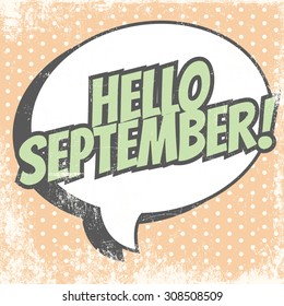 hello september background, illustration in vector format