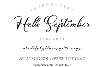 Hallo September Best Alphabet Birdsong Amazing Script Signature Logotype Schriftart Schrift handschriftlich